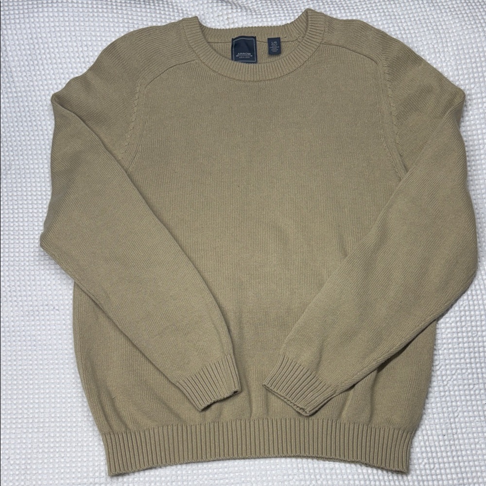 Men's Tan Arrow 100% Cotton Sweater - Large